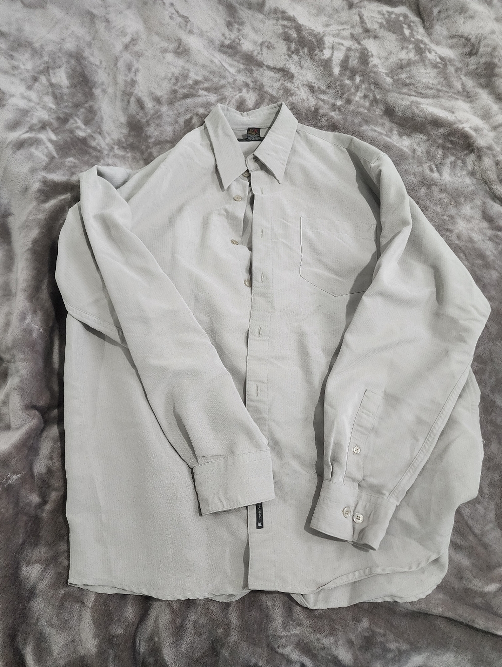 Vintage Light Gray Button-Up  Shirt